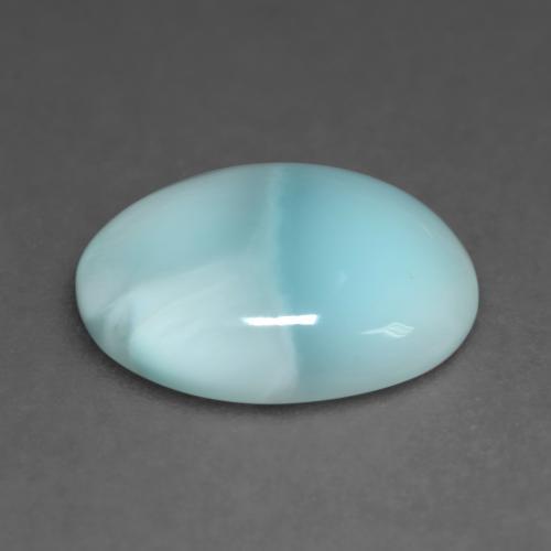 4.79캐럿 천연 라이트 블루 그린 라리마, 타원형 컷, 14.1×10.1 mm, 투명한