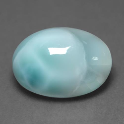 4.83캐럿 천연 라이트 블루 그린 라리마, 타원형 컷, 14.1×10 mm, 투명한