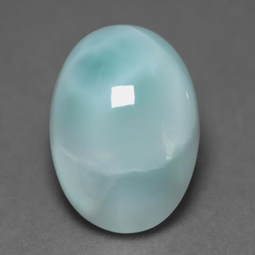 4.83캐럿 천연 라이트 블루 그린 라리마, 타원형 컷, 14.1×10 mm, 투명한