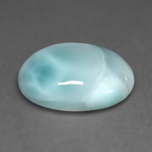 4.83캐럿 천연 라이트 블루 그린 라리마, 타원형 컷, 14.1×10 mm, 투명한