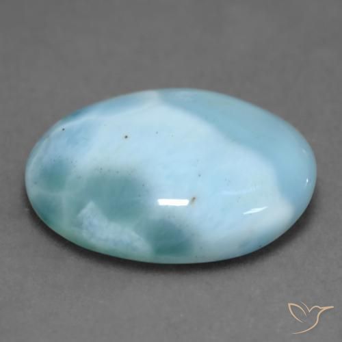 7.50캐럿 천연 밝은 청록색 라리마, 타원형 컷, 15.7×12 mm, 불투명체
