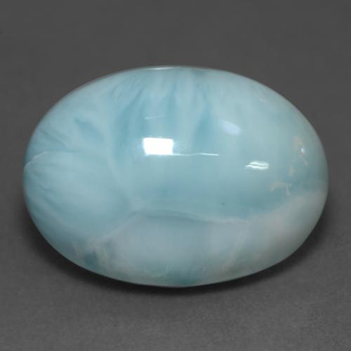 11.39캐럿 천연 밝은 녹색을 띤 파란색 라리마, 타원형 컷, 18.2×13.1 mm, 투명한