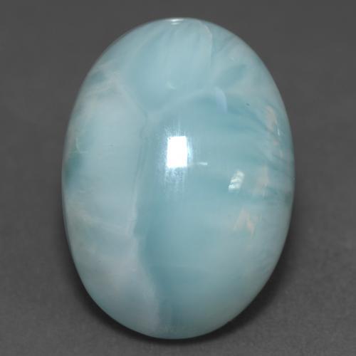 11.39캐럿 천연 밝은 녹색을 띤 파란색 라리마, 타원형 컷, 18.2×13.1 mm, 투명한