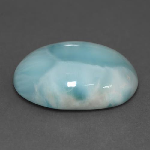 11.39캐럿 천연 밝은 녹색을 띤 파란색 라리마, 타원형 컷, 18.2×13.1 mm, 투명한