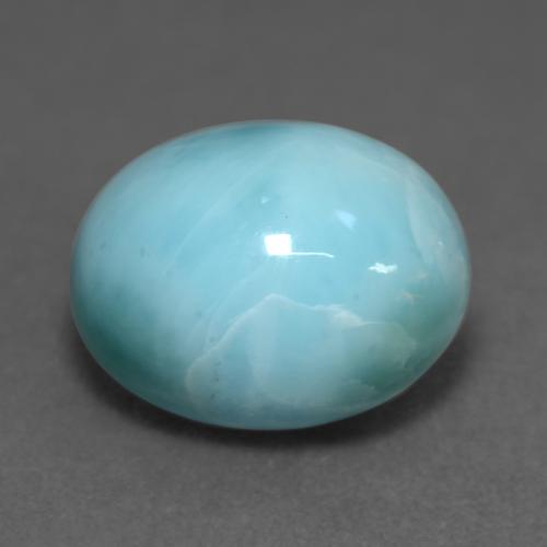 4.69캐럿 천연 바다 거품 블루 라리마, 타원형 컷, 11.9×9.1 mm, 불투명체