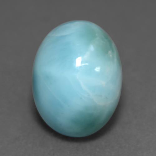 4.69캐럿 천연 바다 거품 블루 라리마, 타원형 컷, 11.9×9.1 mm, 불투명체