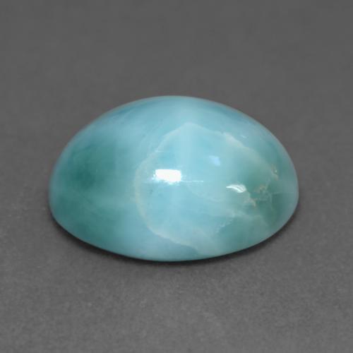 4.69캐럿 천연 바다 거품 블루 라리마, 타원형 컷, 11.9×9.1 mm, 불투명체
