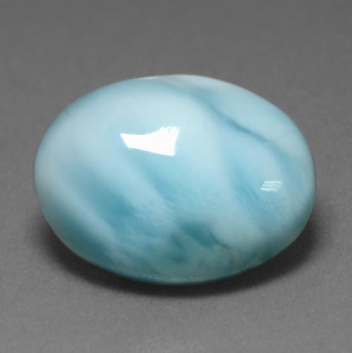 7.36캐럿 천연 밝은 청록색 라리마, 타원형 컷, 16.3×12.3 mm, 투명한