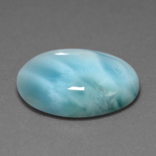 7.36캐럿 천연 밝은 청록색 라리마, 타원형 컷, 16.3×12.3 mm, 투명한