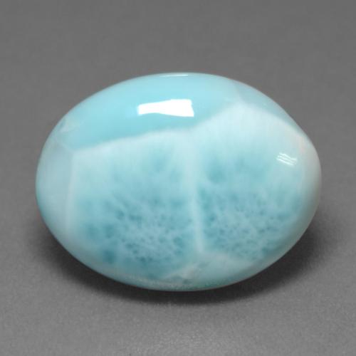 7.92캐럿 천연 라이트 블루 그린 라리마, 타원형 컷, 16×12.3 mm, 불투명체