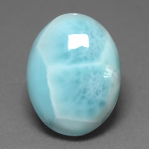 7.92캐럿 천연 라이트 블루 그린 라리마, 타원형 컷, 16×12.3 mm, 불투명체