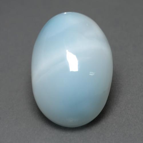 6.65캐럿 천연 라이트 블루 라리마, 타원형 컷, 14.1×10.1 mm, 투명한
