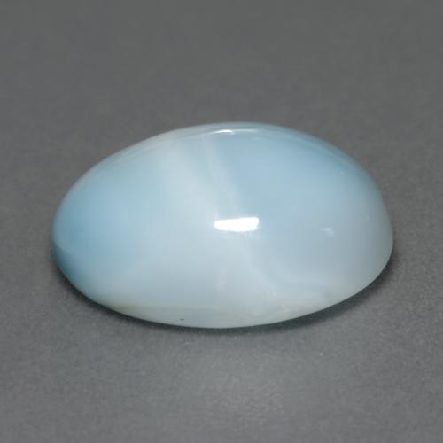 6.65캐럿 천연 라이트 블루 라리마, 타원형 컷, 14.1×10.1 mm, 투명한