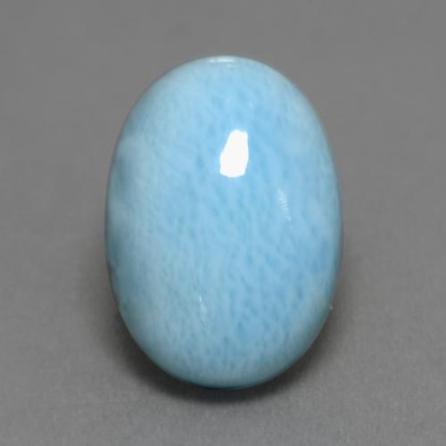 6.83캐럿 천연 미디엄 블루 라리마, 타원형 컷, 14.2×10.1 mm, 불투명체