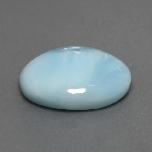 7.85캐럿 천연 밝은 녹색을 띤 파란색 라리마, 타원형 컷, 16.1×11.2 mm, 투명한