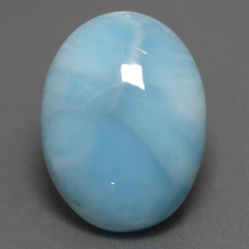 8.52캐럿 천연 아쿠아 블루 라리마, 타원형 컷, 15.9×12.1 mm, 불투명체