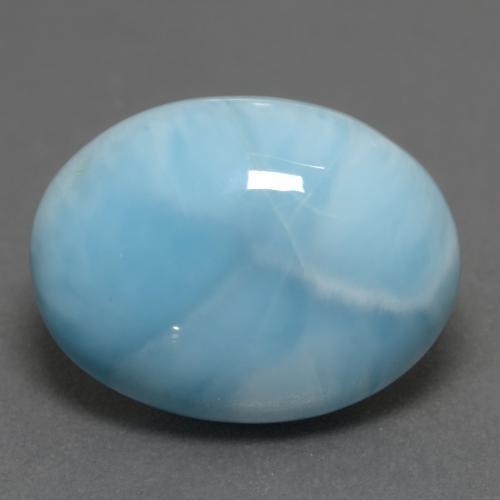 8.52캐럿 천연 아쿠아 블루 라리마, 타원형 컷, 15.9×12.1 mm, 불투명체