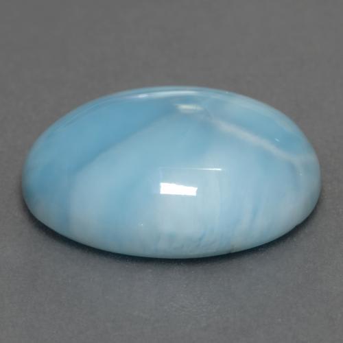 8.52캐럿 천연 아쿠아 블루 라리마, 타원형 컷, 15.9×12.1 mm, 불투명체