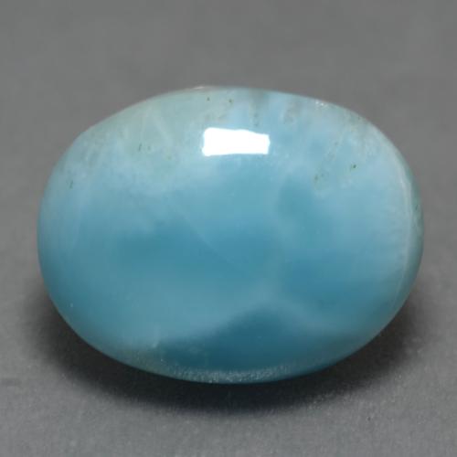 4.48캐럿 천연 미디엄 블루 라리마, 타원형 컷, 12×9.2 mm, 투명한
