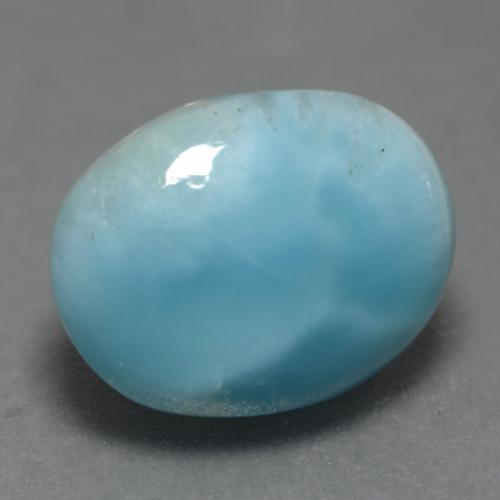 4.48캐럿 천연 미디엄 블루 라리마, 타원형 컷, 12×9.2 mm, 투명한
