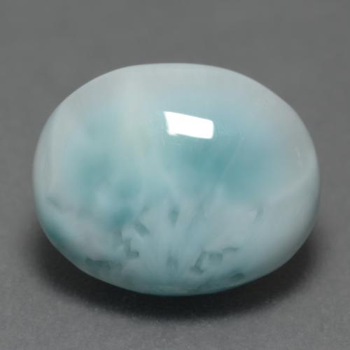 4.69캐럿 천연 밝은 하늘색 라리마, 타원형 컷, 11.9×9.7 mm, 불투명체