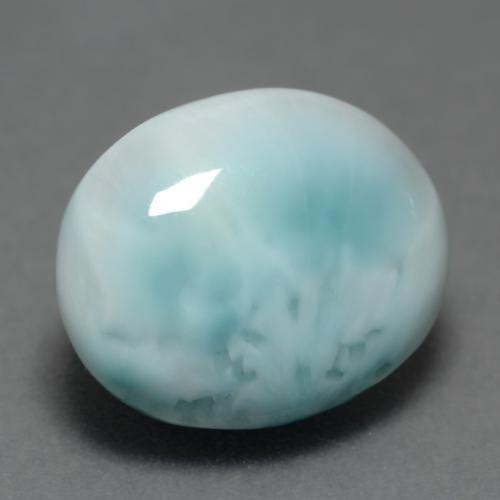 4.69캐럿 천연 밝은 하늘색 라리마, 타원형 컷, 11.9×9.7 mm, 불투명체