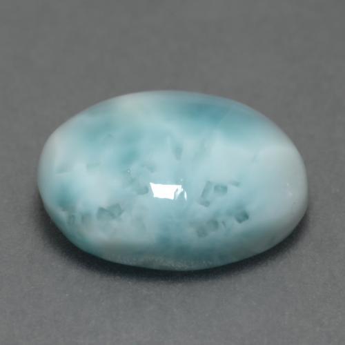 4.69캐럿 천연 밝은 하늘색 라리마, 타원형 컷, 11.9×9.7 mm, 불투명체