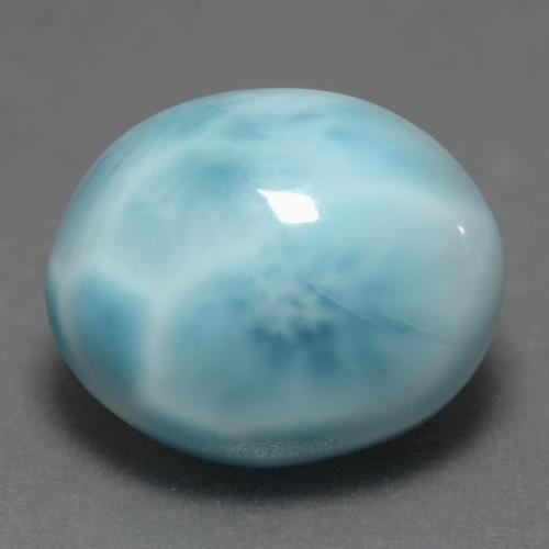 4.82캐럿 천연 밝은 녹색을 띤 파란색 라리마, 타원형 컷, 12×10 mm, 불투명체