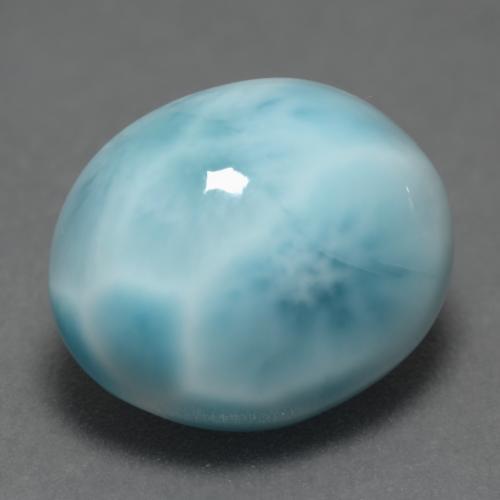 4.82캐럿 천연 밝은 녹색을 띤 파란색 라리마, 타원형 컷, 12×10 mm, 불투명체