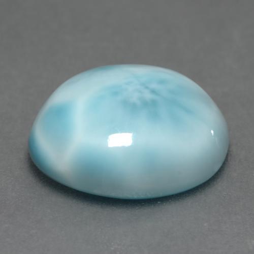 4.82캐럿 천연 밝은 녹색을 띤 파란색 라리마, 타원형 컷, 12×10 mm, 불투명체