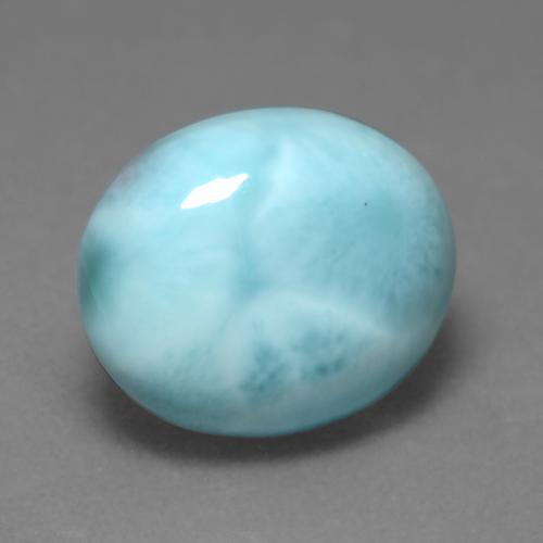 4.62캐럿 천연 라이트 블루 라리마, 타원형 컷, 12.1×10 mm, 불투명체