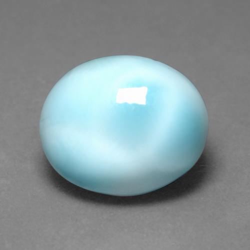 5.18캐럿 천연 라이트 블루 라리마, 타원형 컷, 11.9×10 mm, 불투명체