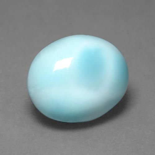 5.18캐럿 천연 라이트 블루 라리마, 타원형 컷, 11.9×10 mm, 불투명체
