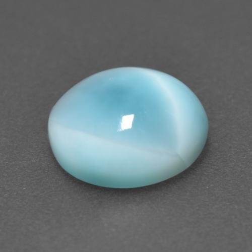 3.35캐럿 천연 밝은 녹색을 띤 파란색 라리마, 라운드 컷, 9.91 mm, 투명한