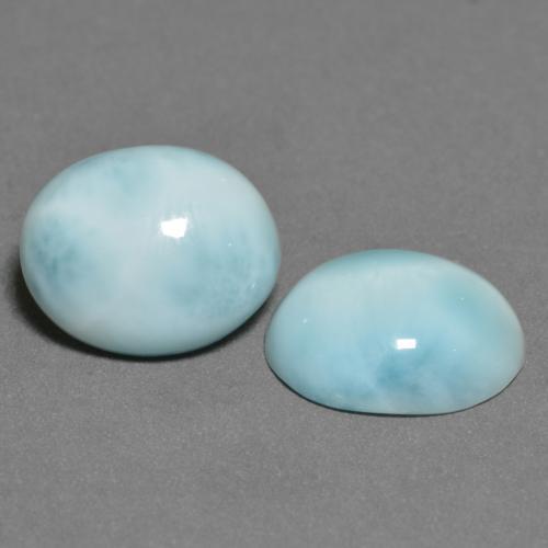 6.86캐럿 천연 밝은 하늘색 라리마 보석, 타원형 컷, 11.2×9.1 mm, 불투명체