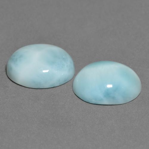 6.86캐럿 천연 밝은 하늘색 라리마 보석, 타원형 컷, 11.2×9.1 mm, 불투명체