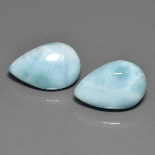 4.09캐럿 천연 밝은 녹색을 띤 파란색 라리마 보석, 배 모양, 12×7.9 mm, 불투명체