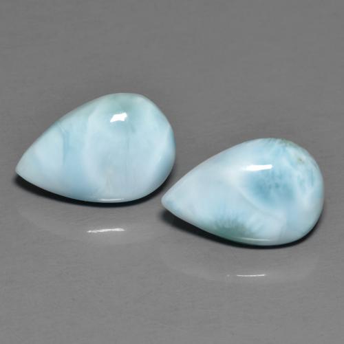 4.37캐럿 천연 밝은 녹색을 띤 파란색 라리마 보석, 배 모양, 12.1×8.1 mm, 불투명체