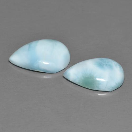 4.37캐럿 천연 밝은 녹색을 띤 파란색 라리마 보석, 배 모양, 12.1×8.1 mm, 불투명체