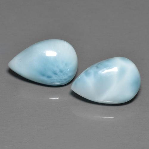 4.60캐럿 천연 밝은 하늘색 라리마 보석, 배 모양, 12×8 mm, 불투명체