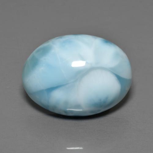 8.09캐럿 천연 아쿠아 블루 라리마, 타원형 컷, 16.1×12 mm, 불투명체