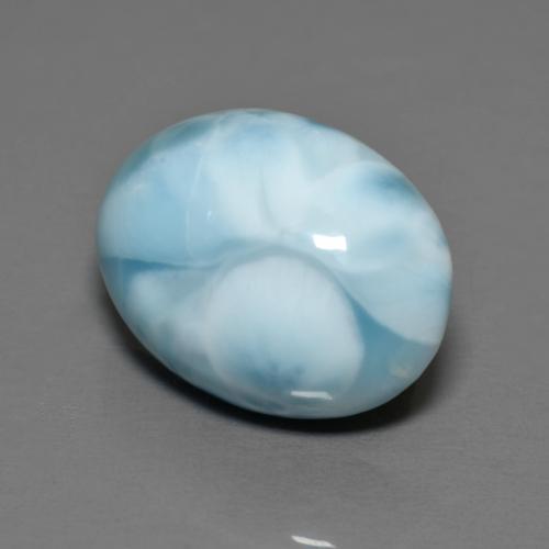 8.09캐럿 천연 아쿠아 블루 라리마, 타원형 컷, 16.1×12 mm, 불투명체