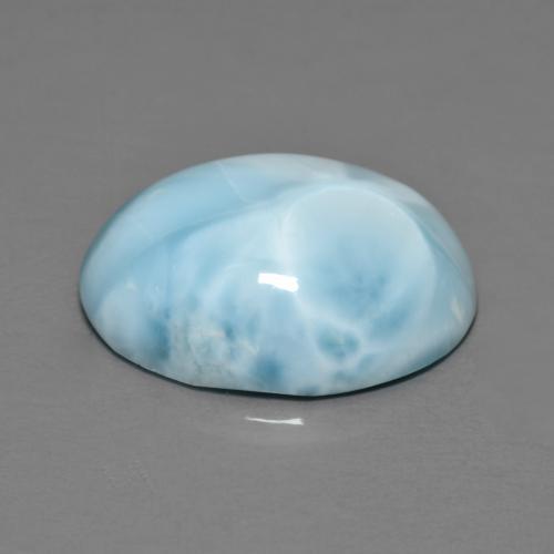 8.09캐럿 천연 아쿠아 블루 라리마, 타원형 컷, 16.1×12 mm, 불투명체