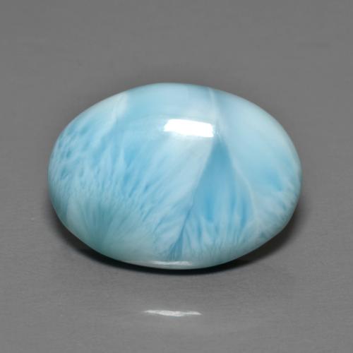 7.14캐럿 천연 아쿠아 블루 라리마, 타원형 컷, 16.2×11.8 mm, 불투명체