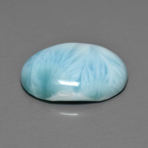 7.14캐럿 천연 아쿠아 블루 라리마, 타원형 컷, 16.2×11.8 mm, 불투명체