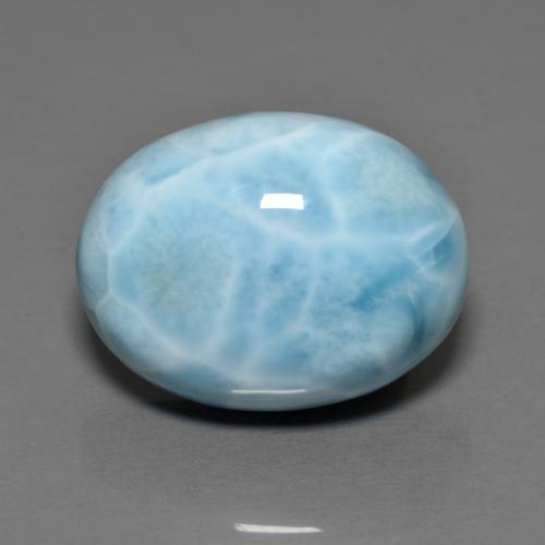 9.48캐럿 천연 아쿠아 블루 라리마, 타원형 컷, 15.9×12.2 mm, 불투명체
