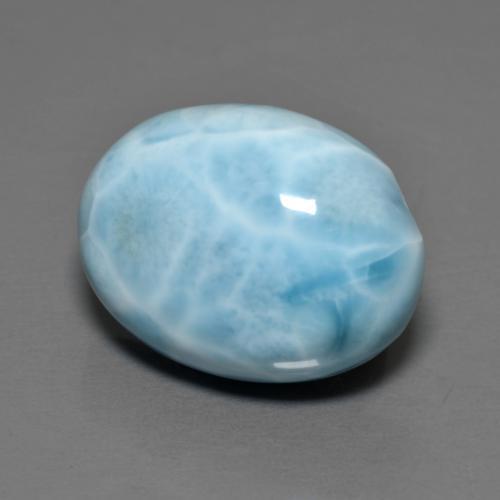 9.48캐럿 천연 아쿠아 블루 라리마, 타원형 컷, 15.9×12.2 mm, 불투명체