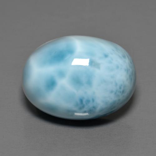 11.92캐럿 천연 미디엄 블루 라리마, 타원형 컷, 16.2×12 mm, 불투명체