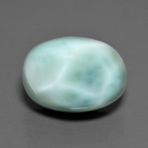 8.23캐럿 천연 밝은 녹색을 띤 파란색 라리마, 타원형 컷, 13.9×10.2 mm, 불투명체