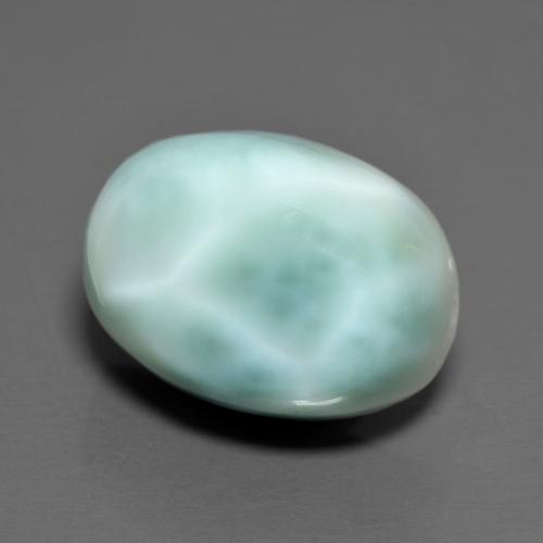 8.23캐럿 천연 밝은 녹색을 띤 파란색 라리마, 타원형 컷, 13.9×10.2 mm, 불투명체